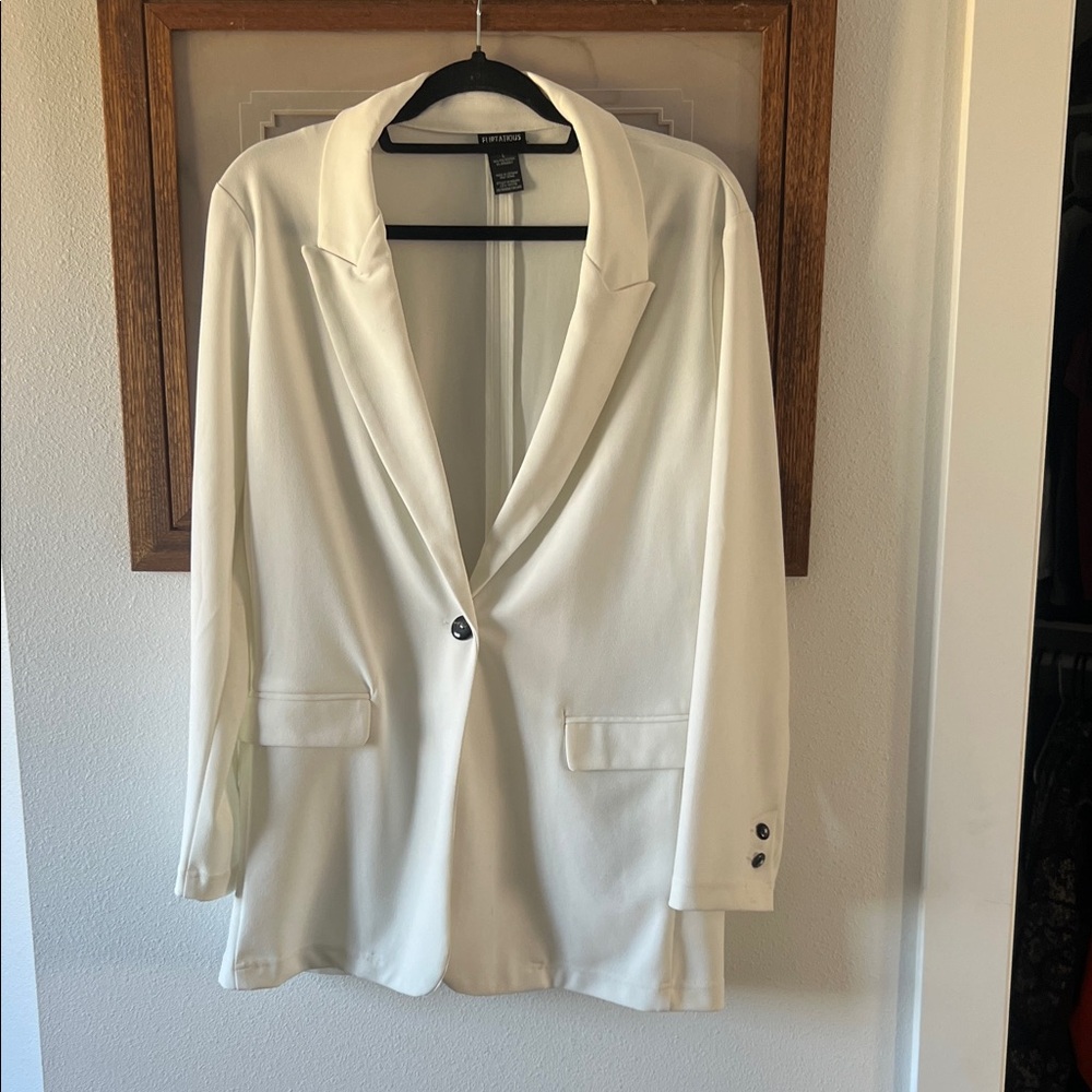 White Blazer with Notch Lapels-make an offer!!